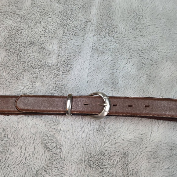 Veari Belt Mens Brown Vista Bovino Leather 32 Made in Mexico Silver Buckle - Picture 2 of 8